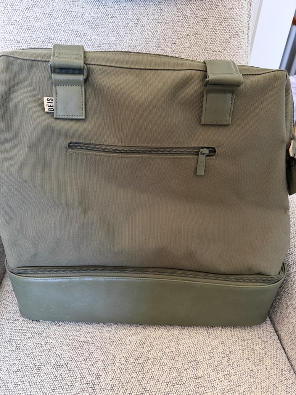 BEIS Olive Green Laptop Travel Tote